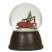 Figurki dekoracyjne - KULA ŚNIEŻNA AUTO Z CHOINKĄ 15cm duża świąteczna figurka na prezent święta - miniaturka - grafika 1