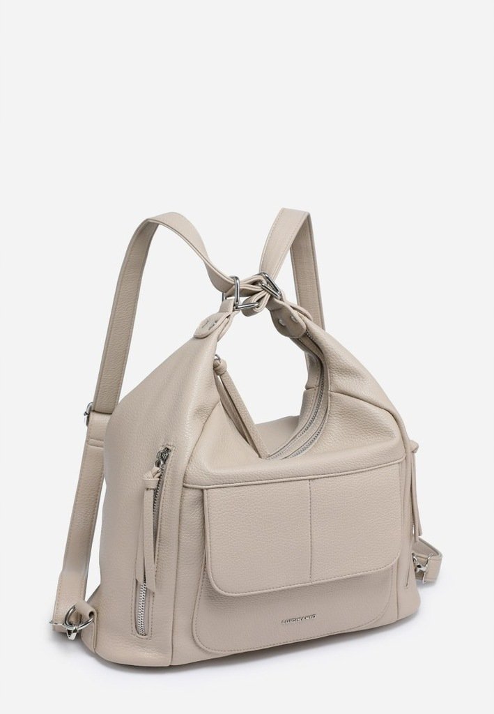 Beżowa Torebka Damska 2w1 Plecak Shopper LUIGISANTO