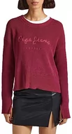 Swetry damskie - Pepe Jeans Sweter damski Della, Czerwony (rozgnieciona jagoda), S - miniaturka - grafika 1