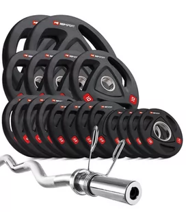 Hop-Sport, Zestaw obciążeń olimpijskich 105kg, sztanga - Gryfy - miniaturka - grafika 1