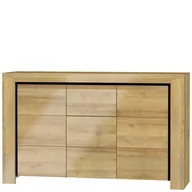 Komody - Komoda SIK-1 Sirocco Restol Dąb Riviera, Czarny Mat - miniaturka - grafika 1