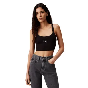 Bluzka damska Calvin Klein Jeans Top bawełniany -S - Bluzki damskie - miniaturka - grafika 1