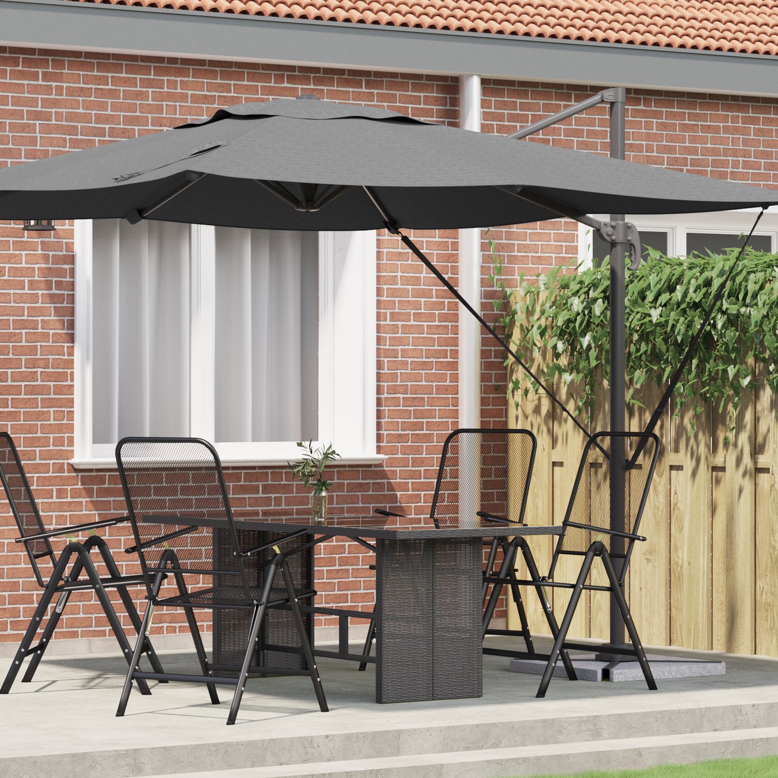 vidaXL Parasol Wahadłowy Roma Antracytowy 286x285x265 cm Aluminium