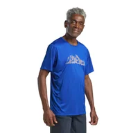 Koszulki męskie - Męska koszulka z krótkim rękawem Jack Wolfskin PEAK GRAPHIC T M MTN vibrant blue - S - miniaturka - grafika 1