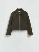 Kurtki damskie - Reserved - Kurtka z kołnierzykiem - ciemnozielony - miniaturka - grafika 1