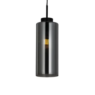 QAZQA Lampa wisząca Art Deco czarna z dymionym szkłem - Laura - Lampy sufitowe - miniaturka - grafika 1