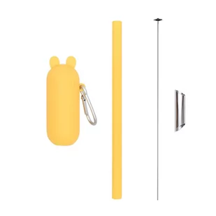 Silikonowa Słomka Do Bubble Tea W Etui We Might Be Tiny - Yellow - Śliniaki i fartuszki - miniaturka - grafika 1