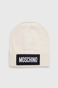 Moschino czapka kaszmirowa kolor beżowy wełniana - Czapki damskie - miniaturka - grafika 1