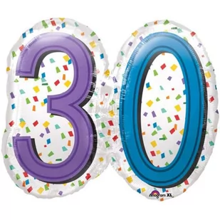 Amscan Balon foliowy "Urodziny 30 Rainbow Birthday", 25" SHP 34444 - Balony i akcesoria - miniaturka - grafika 1