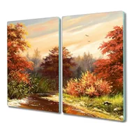 Deski do krojenia - Deska ze szkła 2x30x52 Las rzeka przyroda kuchenna, Coloray - miniaturka - grafika 1