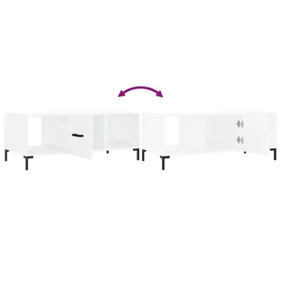 Stolik kawowy, biały o wysokim połysku, 102x50x40 cm Lumarko! - Ławy i stoliki kawowe - miniaturka - grafika 7