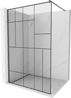 Ścianki i drzwi prysznicowe - Mexen Kioto ścianka prysznicowa Walk-in 140 x 200 cm, czarny wzór 8 mm, gun metal - 800-140-101-95-78 - miniaturka - grafika 1