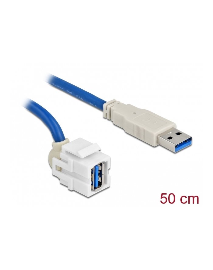 D-ELOCK Keystone module USB-A F 3.0 -> USB-A M 250 degree with 50cm cable