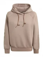 Bluzy sportowe damskie - Damska bluza dresowa nierozpinana z kapturem Guess Britney Hooded - różowa - GUESS - miniaturka - grafika 1