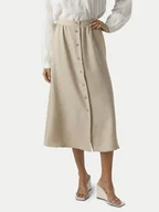 Spódnice - Vero Moda Spódnica midi Melaney 10304134 Beżowy Regular Fit - miniaturka - grafika 1