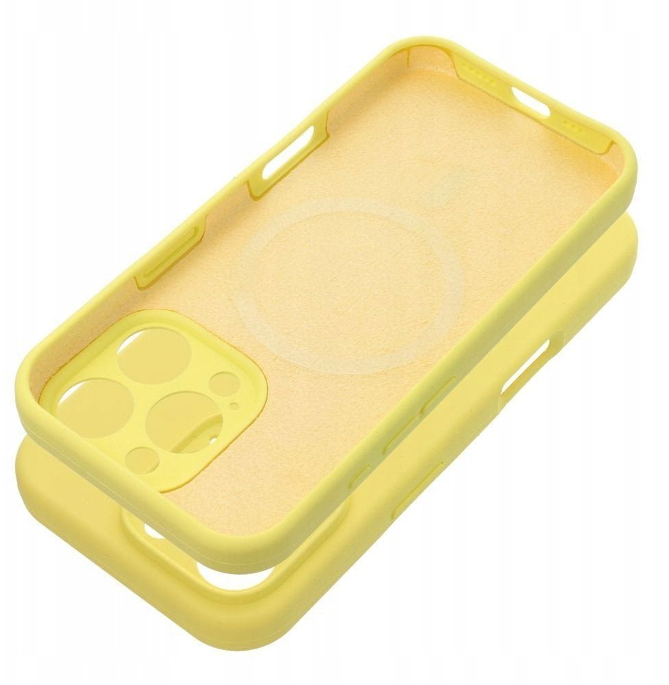 Futerał SILICONE 2mm do IPHONE 15 Pro Max kompatybilny z MagSafe żółty