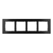 Klawisze i ramki - Karlik Ramka poczwórna Deco metal - czarny szczotkowany, grafit - miniaturka - grafika 1