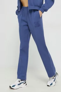 Spodnie damskie - Juicy Couture spodnie dresowe damskie kolor fioletowy z aplikacją - grafika 1