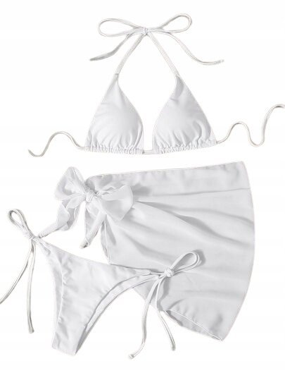 SHEIN STRÓJ KĄPIELOWY DAMSKI BIAŁY GŁADKI L ŁIJ