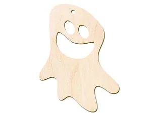 PartyShow Zawieszka drewniana Duch - 8 cm - 1 szt. DHDU02 - Ozdoby bożonarodzeniowe - miniaturka - grafika 1