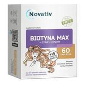 Suplementy naturalne - Novativ biotyna max + cynk + krzem 60 tabletek + 15 tabletek - miniaturka - grafika 1