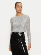 Bluzki damskie - ONLY Bluzka Spacy 15331803 Srebrny Cropped Fit - miniaturka - grafika 1