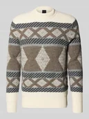 Swetry męskie - Sweter z dzianiny z prążkowanymi wykończeniami - miniaturka - grafika 1