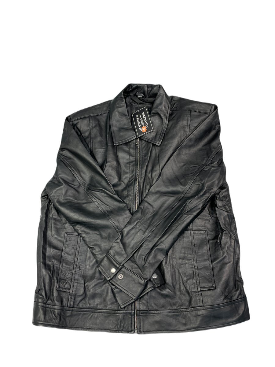 Skórzana kurtka męska czarna REAL LEATHER XXXL