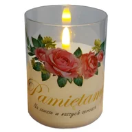 Lampiony i znicze - Świeca Dekoracyjna Wkład Do Znicza Zniczy Baterie 10Cm Pamiętamy Świeczka - miniaturka - grafika 1