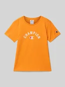 Koszulki dla chłopców - T-shirt z nadrukiem z logo - miniaturka - grafika 1