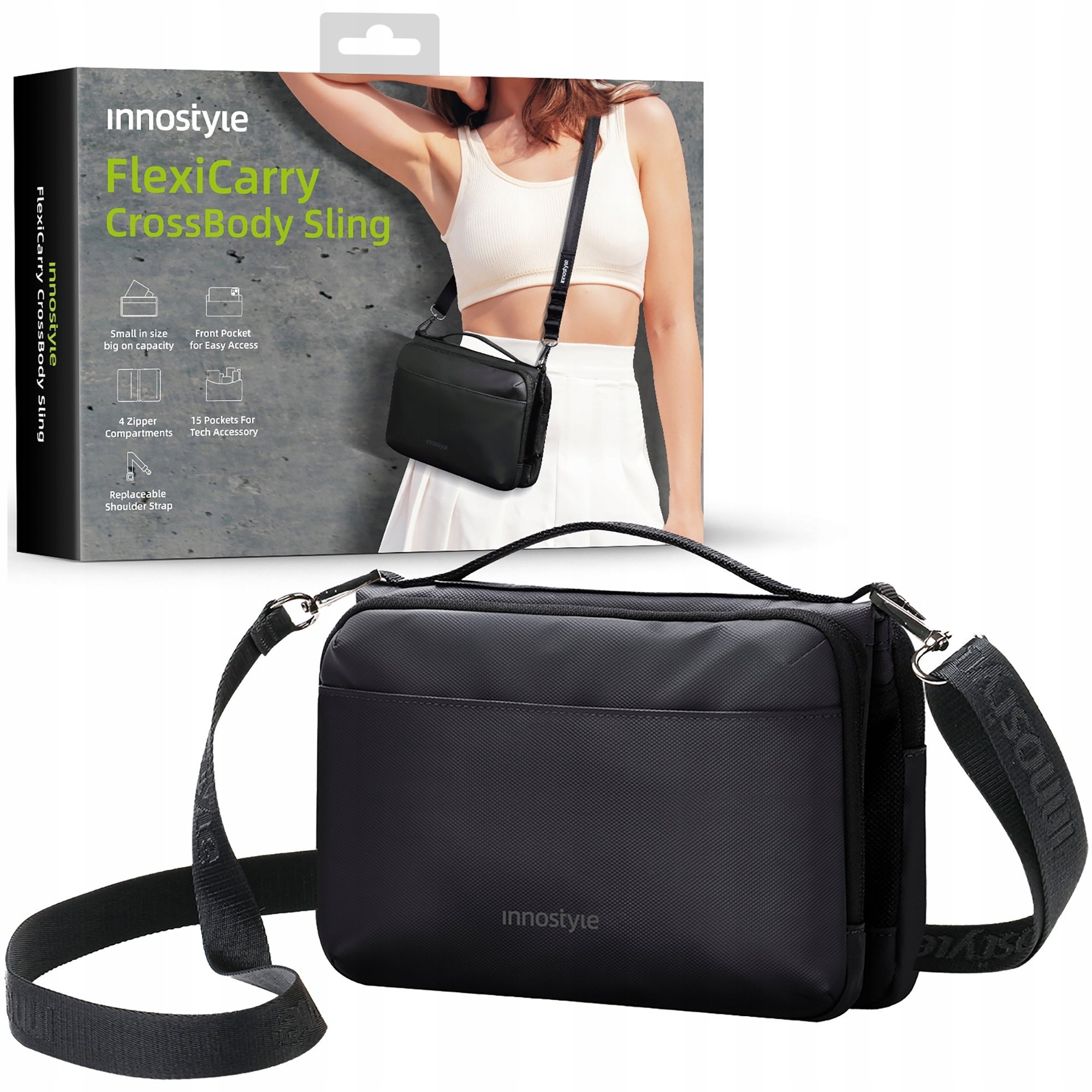Innostyle INNOSTYLE SASZETKA NERKA NA RAMIĘ PAS TORBA WODOODPORNA DUŻA 2L FLEXICARRY