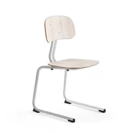 Podnóżki, podpórki, podkładki - Krzesło szkolne YNGVE, płozy, biały, jesion, W 460 mm - miniaturka - grafika 1