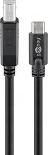 Kabel USB Goobay USB-C - USB-B 1 m Czarny JAB-2866297 - Kable USB - miniaturka - grafika 1