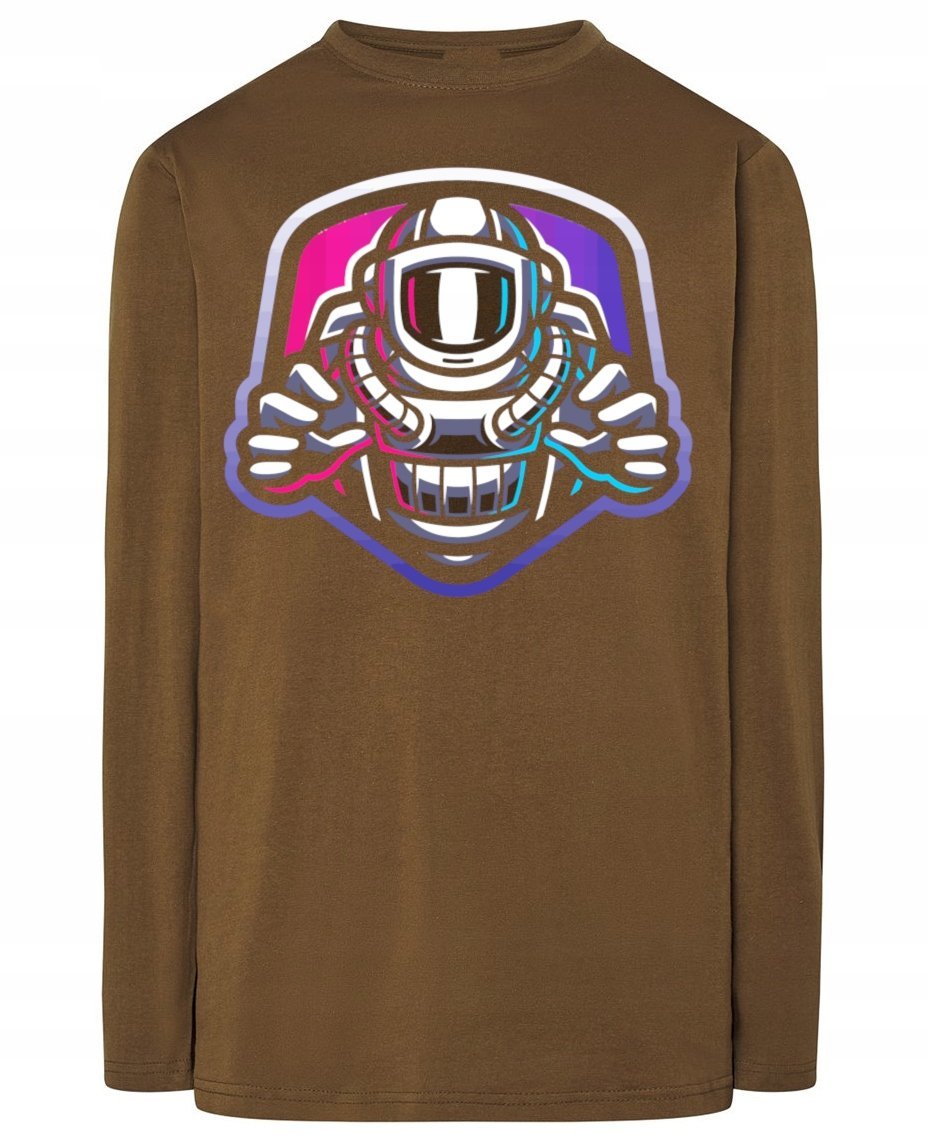 Longsleeve męski nadruk KOLOROWY ASTRONAUTA r.XXL