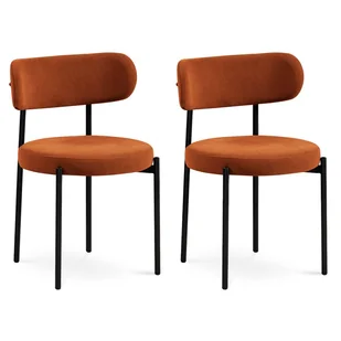 Zestaw 2 nowoczesnych krzeseł IRIS z terakotowego sztruksu - Krzesła Zestaw 2 nowoczesnych krzeseł IRIS z terakotowego sztruksu - Krzesła - miniaturka - grafika 1