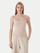 Koszulki i topy damskie - Guess Top V5GP22 J1314 Beżowy Slim Fit - miniaturka - grafika 1