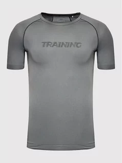 Koszulki sportowe męskie - Koszulka techniczna H4L22-TSMF015 Szary Slim Fit - 4F - grafika 1