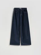 Spodnie damskie - Reserved - Jeansy wide leg - granatowy - miniaturka - grafika 1