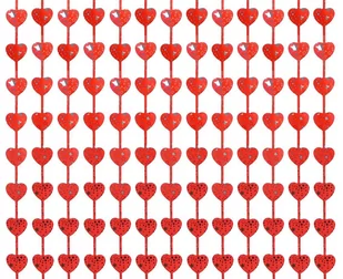 Kurtyna B&C Serca Z Nadrukiem, Czerwona, 100X200 cm - Balony i akcesoria - miniaturka - grafika 1