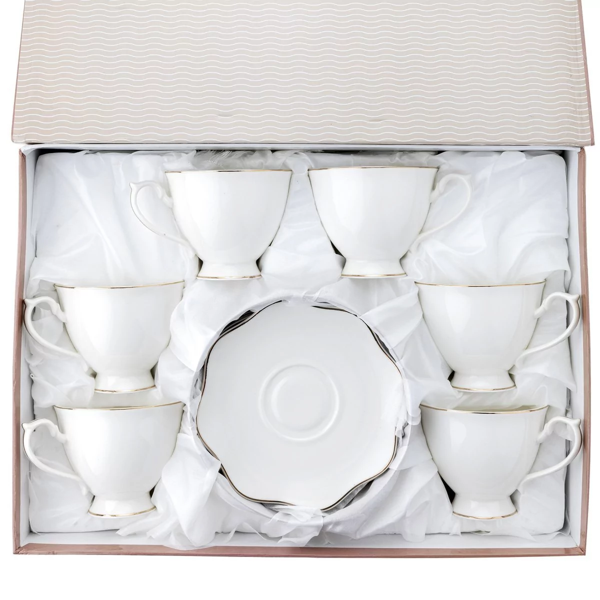 Florina Filiżanki ze spodkiem Liric New Bone China 6 osób 12 sztuk