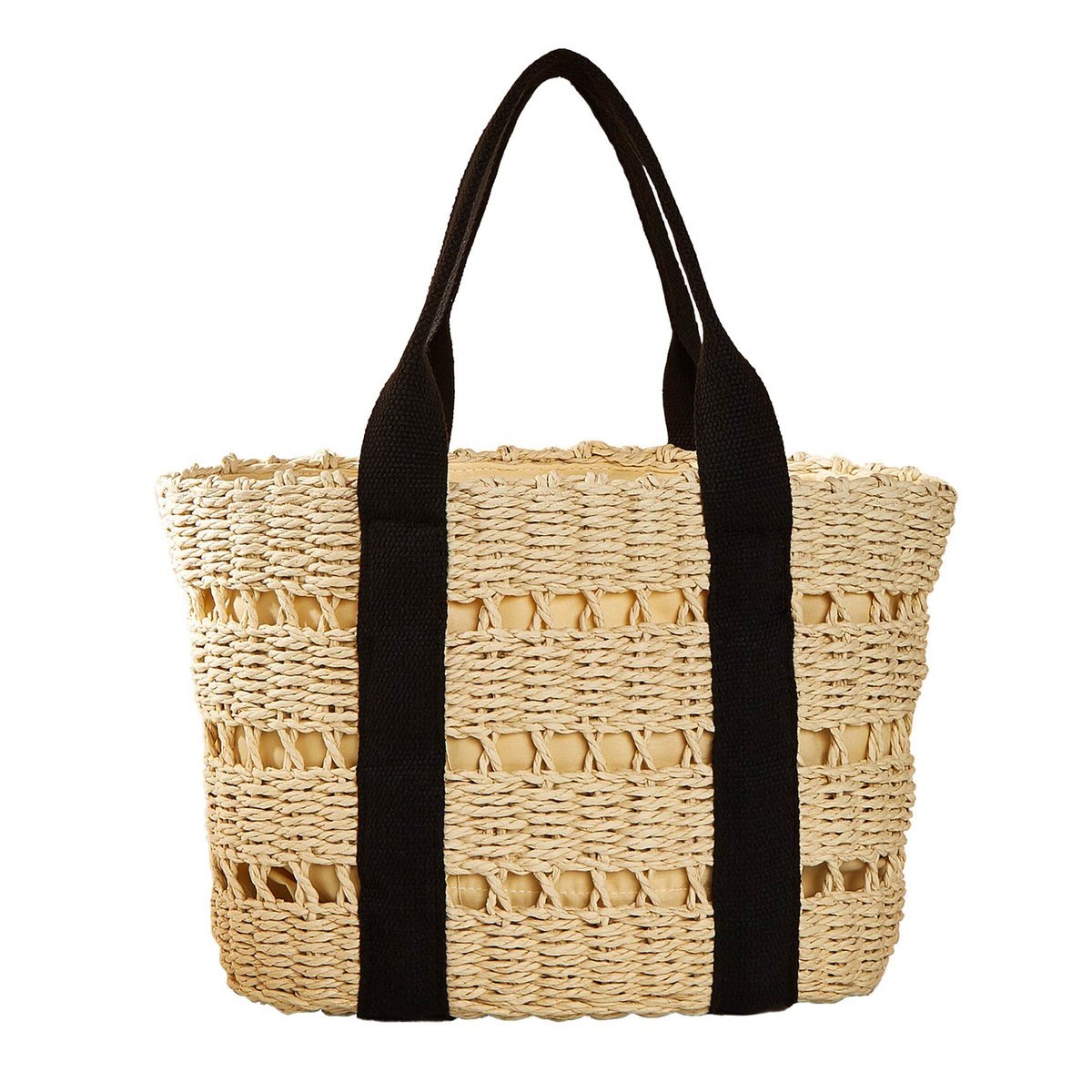 TORBA damska DUŻA SŁOMIANA pleciona plażowa KOSZYK shopper na lato