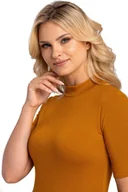 Bluzki damskie - Bluzka damska półgolf EDITH musztardowa  S - miniaturka - grafika 1