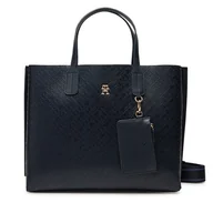 Torebki damskie - Torebka Tommy Hilfiger Th Distinct Satchel Mono AW0AW17174 Granatowy - miniaturka - grafika 1