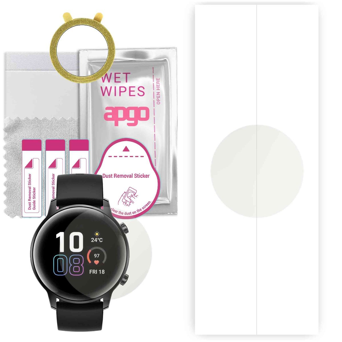 1x Folia hydrożelowa MATOWA do Honor Watch Magic 2 (42mm) - apgo Smartwatch Hydrogel MATTE Protection Ochrona na ekran smartwatcha