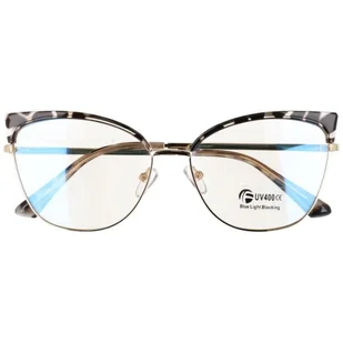Okulary kocie do komputera damskie z filtrem BLUE Light zerówki 2575-3 - Okulary korekcyjne, oprawki, szkła - miniaturka - grafika 1