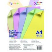 Papier do drukarek - GIMBOO Papier kolorowy GIMBOO, A4, 100 arkuszy, 80gsm, 5 kolorów pastelowych 14110115-99 - miniaturka - grafika 1