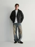 Spodnie męskie - Reserved - Jeansy baggy z efektem sprania - niebieski - miniaturka - grafika 1