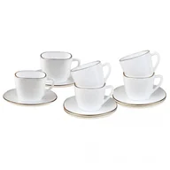Serwisy do kawy i herbaty - ZESTAW KAWOWY 6 FILIŻANEK ZE SPODECZKAMI KINGHOFF OPAL KH-1930 - miniaturka - grafika 1