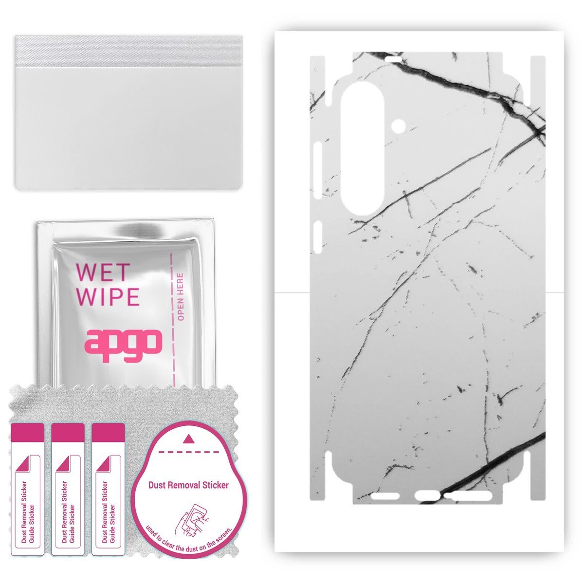 Folia naklejka skórka strukturalna na TYŁ+BOKI do Samsung Galaxy S24+ Plus - Marmur Biały - apgo SKINS