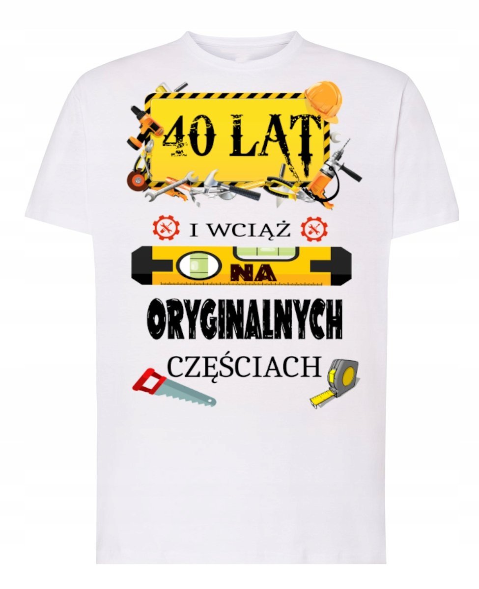 Koszulka T-Shirt na 40 Urodziny Prezent 40LAT L